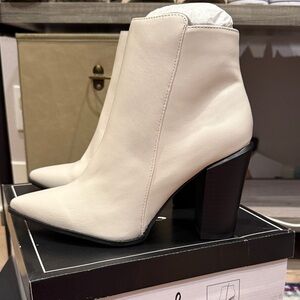 Cupid Off-White Heeled Ankle Boots